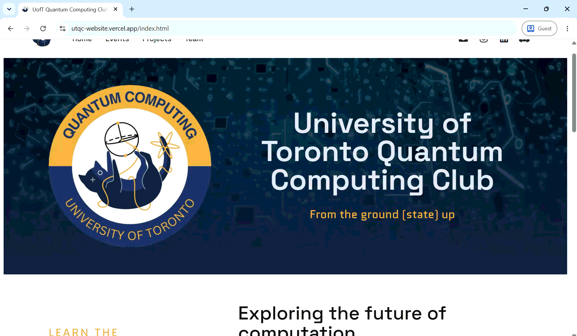 GIF, UTQC new website hompage scroll down