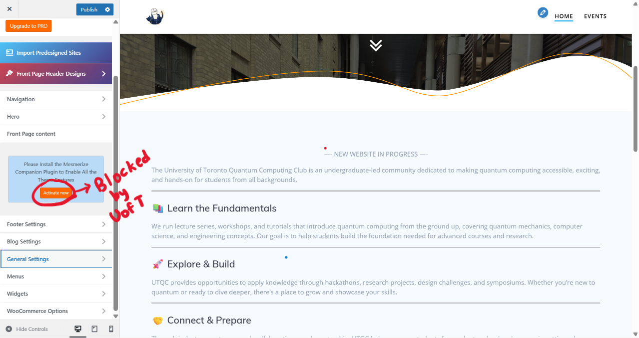 GIF, UTQC new website hompage scroll down
